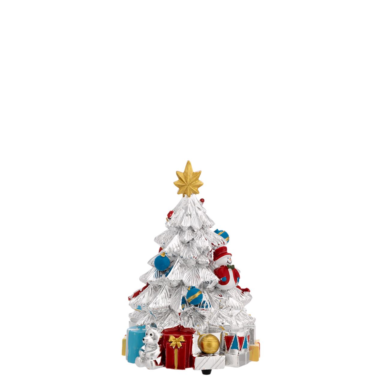 ALBERO ARGENTATO E SMALTO CON CARILLON H. 13